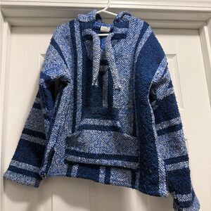 Blue and White Boys Mexican Baja Hoodie
